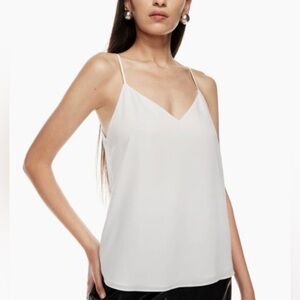 31. Aritzia BABATON Everely White Sleeveless Camisole Top Size Medium